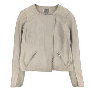 CHELSEA28 Leather Jacket Tailored Biker Old Money Clean Girl Moto Western Taupe